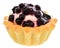 Tartlet cake with cream and blueberries isolated