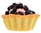 Tartlet cake with cream and blueberries isolated