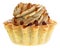 Tartlet cake with cream and caramel isolated