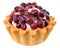 Tartlet cake with cream and cranberries isolated