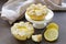 Tartlet with lemon cream and meringue
