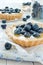 Tartlet with lemon curd and blueberry