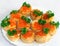 Tartlets with caviar and parsley