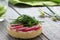 Tartlets salad with cheese