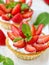 Tartlets with strawberry and cream chees