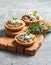 Tarts with fresh seasonal mushrooms