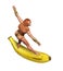 Tarzan Jane Surfing Banana