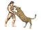 Tarzan wrestles with big cat