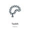 Tasbih outline vector icon. Thin line black tasbih icon, flat vector simple element illustration from editable fashion concept