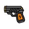 taser gun crime color icon vector illustration