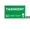 TASHKENT road sign isolated on white