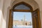 Tashkent, Uzbekistan. December 2020. View of the Old City from the doors of Barak Khan Madrasah