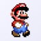 TASHKENT, UZBEKISTAN - NOVEMBER 9, 2020: Super Mario World pixelated retro video game. Mario character. Pixel art vector