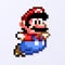 TASHKENT, UZBEKISTAN - NOVEMBER 9, 2020: Super Mario World pixelated retro video game. Mario character. Pixel art vector