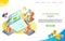 Task automation landing page website vector template