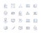 Task coordination line icons collection. Collaboration, Organization, Scheduling, Delegation, Prioritization