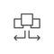 Task distribution line outline icon