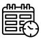 Task schedule calendar time icon, outline style