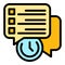 Task schedule chat icon vector flat