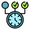 Task schedule hours icon vector flat