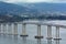 Tasman Bridge spanning across Derwent River in Tasmania Australia