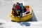 Tasman Glacier, New Zealand - Apr 6, 2008: Tourists enjoy boat tours amongst the icebergs on the Tasman Galcier lake. The glacier