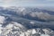 Tasman lake and river from above the clouds,  New Zealand