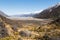 Tasman River valley. Mt Cook National Park, New Zealand