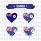Tasmania heart with flag inside. Grunge vector graphic symbols