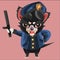 tasmanian devil as police officer. Vector illustration decorative design