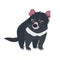 Tasmanian devil isolated on white background. Vector graphics