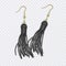 Tassel, Bright Earrings set of Black color, Summer fashion. Accessories Fringe earring. Realistic vector illustration