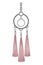 Tassel fringe accessory icon. Leather trinket, handbag embelishments or fashion key chain. Textile zipper. Isolated