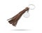 Tassel key ring isolated on white background. Fashion leather key chain for decoration. Clipping paths object