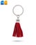 Tassel key ring isolated on white background. Fashion leather key chain for decoration. Clipping paths object