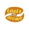 Taste and aroma sticker, coffee label design