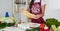 Taste it. professional menu. teen girl chef wearing uniform. child study how to cook by recipe