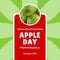 Taste a slice of happiness, national apple day, october 21st text and granny smith apples