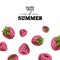 Taste of summer poster design template. Hand drawn sketch colorful raspberries.