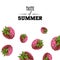 Taste of summer poster design template. Hand drawn sketch colorful raspberries.