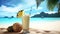 A Taste of Summer: Sipping Pina Colada in a Lush Tropical Oasis, Product Photo Mockup, Illustartion, HD Photorealistic -