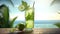 A Taste of the Tropics: A Mojito with a Tropical Twist, Product Photo Mockup, Illustartion, HD Photorealistic - Generative AI