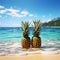 A taste of the tropics Pineapple paired with a serene beachscape