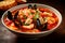 Taste of Tuscany: Cacciucco, A Traditional Tuscan Fish Stew with Fresh Seafood and Tomatoes