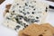 Tastig of French king of cheeses, sheep milk blue cheese roquefort from Southern France
