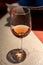 Tasting of Anjou wine, rose d\\\'anjou produced in Loire Valley wine region of France near the city of Angers