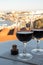 Tasting of different fortified dessert ruby, tawny port wines in glasses with view on Douro river, porto lodges of Vila Nova de