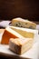 Tasting plate with four France cheeses, cream brie, marcaire, sa