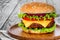 Tasty and appetizing hamburger cheeseburger