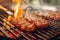 Tasty barbecue meat grills to perfection, promising a flavorful meal
